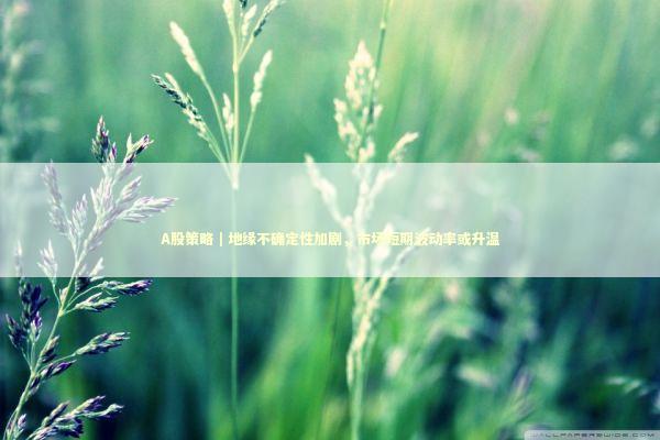 A股策略｜地缘不确定性加剧，市场短期波动率或升温 新闻