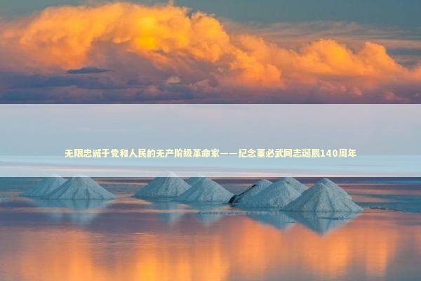 无限忠诚于党和人民的无产阶级革命家——纪念董必武同志诞辰140周年